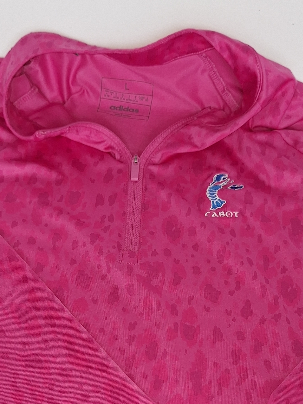 Adidas Pink 1/4-Zip Pullover with Cabot Embroidery